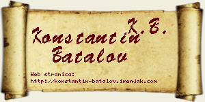 Konstantin Batalov vizit kartica